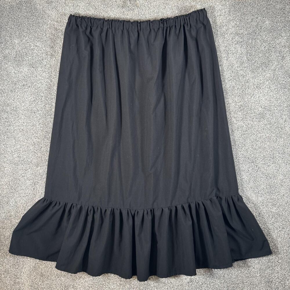Ruffle Hem Midi Skirt Plus 22W-24W Prairie Dark Cottagecore Romantic Goth Witchy